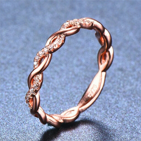 Rose Gold Over Silver Swisted Ring - Picture 6 of 8